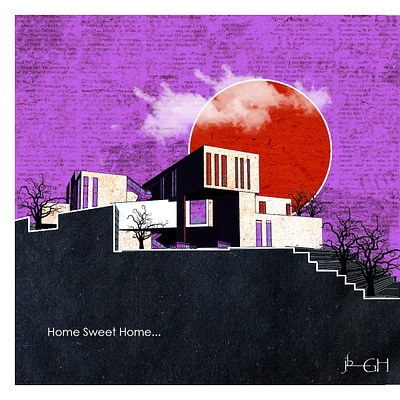 Grandma's House architecture art collage design graphic design illustration minimal