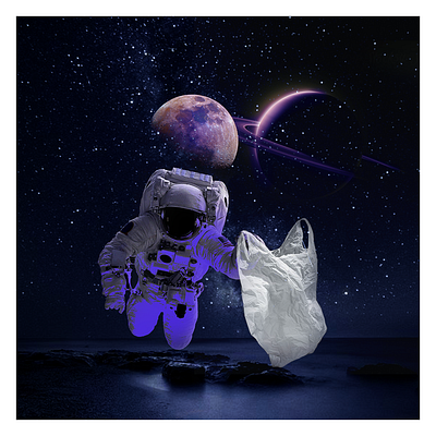 Plastics to the mars and back art collage design graphic design minimal