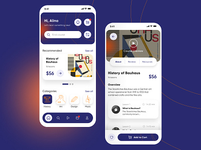 E-learning app art figma ui ux