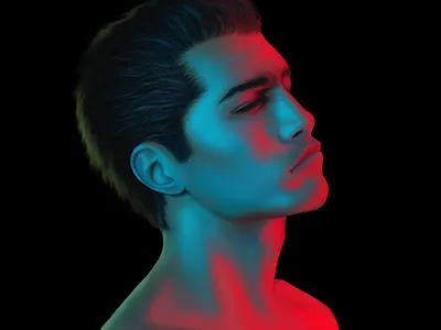 Light play adobecreative design digital art illustration painting portrait procreate