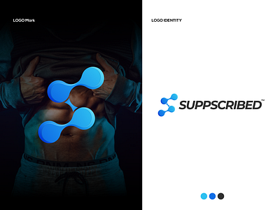 Suppscribed - Supplement Logo Design bcaa biotin design designer dots fibonacci golden ratio gradient gym gymrat ideas jim logo protein recovery supplement supplement logo ideas suppscribed unique workout