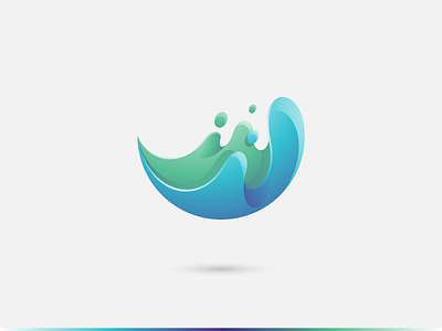 Wave Logo 3d abstract blue brand branding concept depth design drop gradient ideas identity logo logo design minimalist ocean sea vector water wave