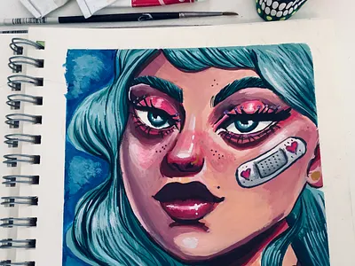 Sketchbook paintings. art gouache illustration painting practicepieces sketchbook