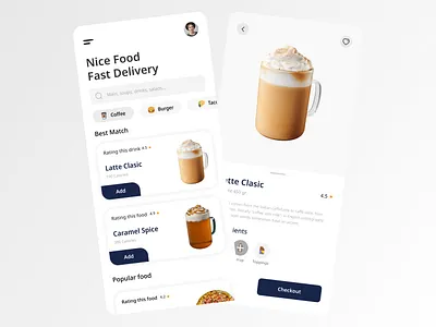 Coffee Shop - App Design app app design batix clean coffee coffee cup coffee shop design drink app food market minimal mobile app mobile design online buy order app product shop ui ui ux