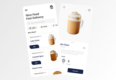 Coffee Shop - App Design app app design batix clean coffee coffee cup coffee shop design drink app food market minimal mobile app mobile design online buy order app product shop ui ui ux