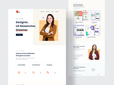 Personal Portfolio Landing Page 2021 trend creative designer portfolio dribbble best shot homepage landing page landingpage minimal personal popular shot portfolio redesign trends ui design ui ux web design webdesign website website concept website design