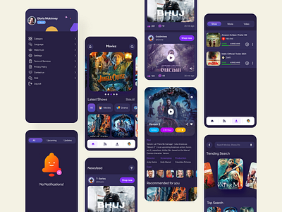 Entertainment App I All Screens app design app ui dramas episods flutter app hybrid app mobile app ui movie movie app movies multiple screens ott ott app product design shows streaming app ui design uiux web series