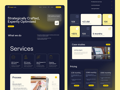 Corporate Website Redesign | Marketing Agency agency brand identity branding dark design graphic design landing page light logo marketing minimal mobile modern redesign responsive ui uiux ux website yellow