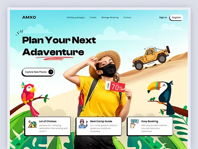 Travel Agency Website adventure camping graphic design hiking home page landing page outdoors tour tourism travel travel agent travel guide travel landing page traveling trip trip planner trip website vacation website website design
