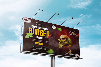 Burger Web Poster adobe photoshop branding graphic design typography