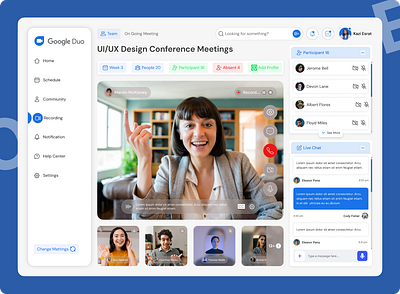 🚀 Moder​​​​​​​n UI/UX Video Conference Dashboard 🎥 business ui clean ui collaboration tool conference app dashboard figma design live chat meeting app minimal ui modern design product design responsive design saas dashboard ui inspiration uiux user experience user interface video conferencing web app web dashboard