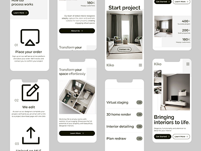 KIKO – Design for Interiors responsive page website design desktop figma interior landing page logo mobile responsive site ui ux website wed desihn