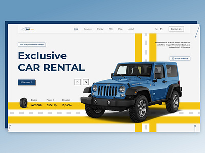 Jeep - Luxury Car Rental Landing Page carrentawebsitel figmacardesign herosection jeepdesign landingpage luxurycar uidesign