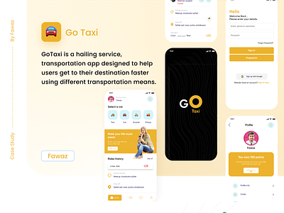 Go Taxi - Case Study app design bokking booking app case study fawaz figma ios minimal mobile app popular ride ride sharing taxi taxi app transport transportation uber ui trend ui ux ux case study