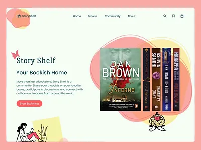 Daily UI- 003 Landing page for StoryShelf Website homepage landingpagedesign ui uidesign ux uxdesign webdesign websitedesign