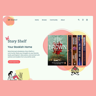 Daily UI- 003 Landing page for StoryShelf Website homepage landingpagedesign ui uidesign ux uxdesign webdesign websitedesign