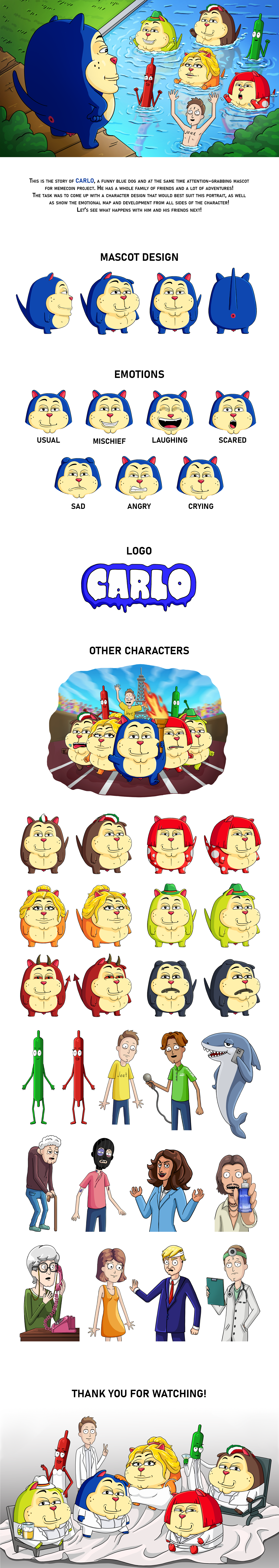CARLO memecoin: maskot design and other characters 2d art bitcoin blockchain branding cartoon cartoon character character design character development comic crypto crypto art design graphic design illustration logo meme meme coin memecoin memes token