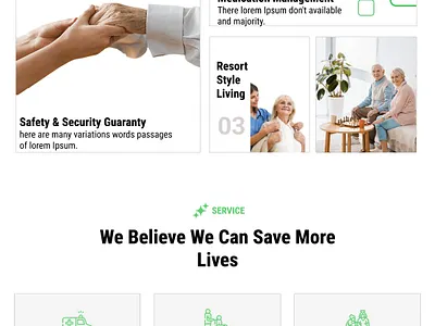 Elderly Home Landing Page branding ui