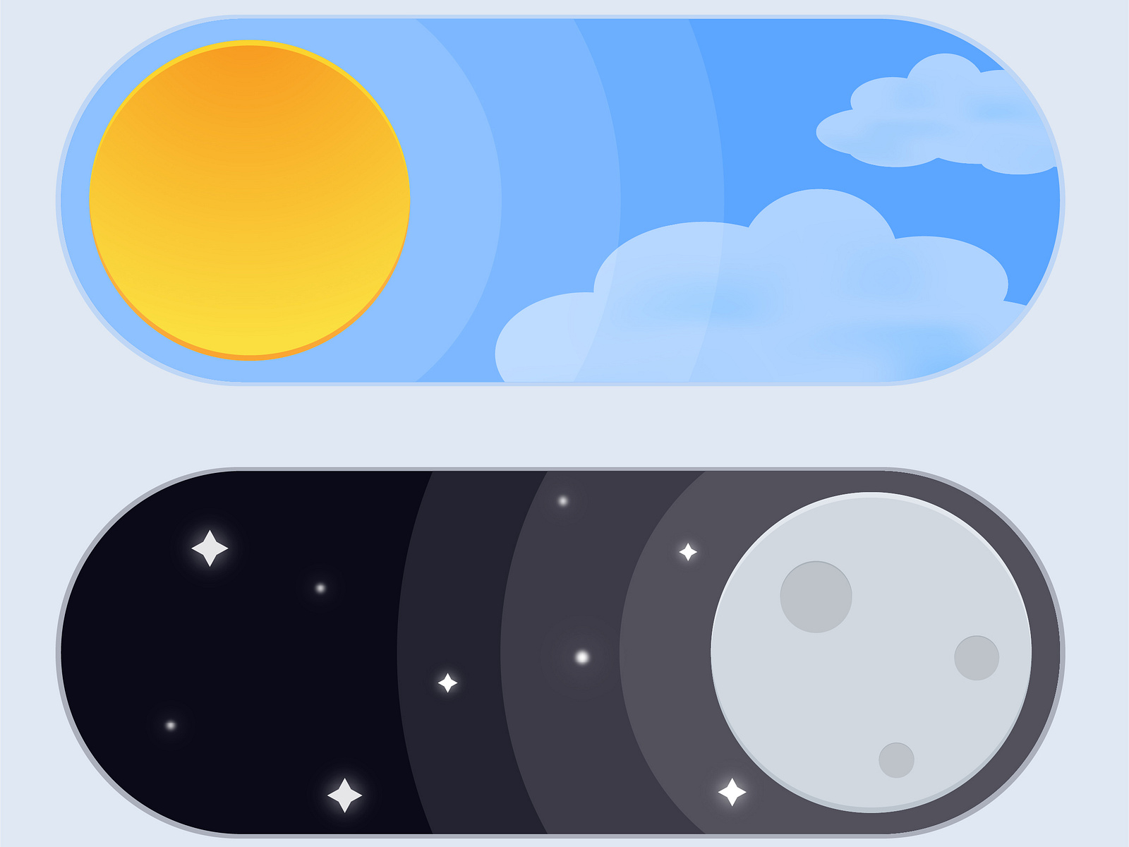 Dark and light theme toggles by Digital Forge on Dribbble