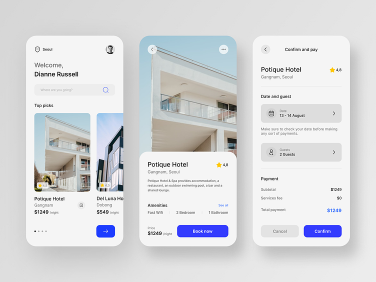 Hotel Booking App Light Mode by Pham Thang on Dribbble