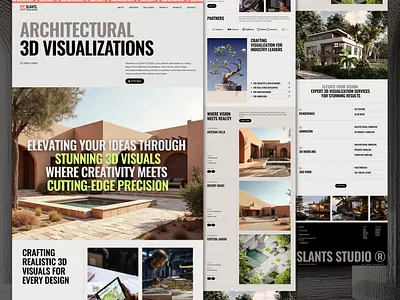 SLANTSUAL — 3D Architectural Visualizations Portfolio 3d agency architectural dailyui figma framer landing page portfolio template ui uiuix visualization web design website