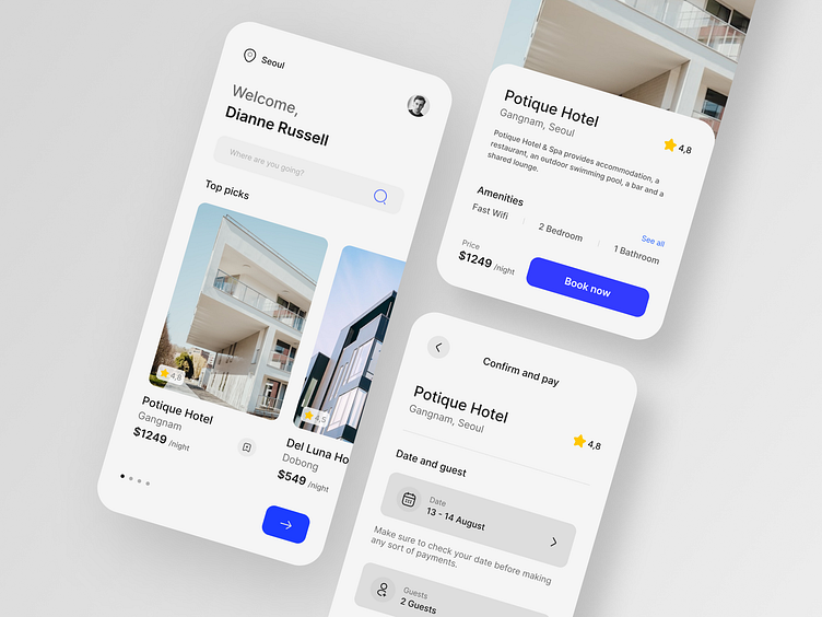 Hotel Booking App Light Mode by Pham Thang on Dribbble