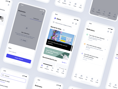 Cervo ✦ E-commerce App UI Kit cervo clean digital product e commerce e commerce app fashion ios mobile app mobile app ui kit modern store ui kit