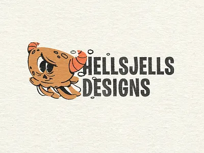 Hellsjells Character Illustration brand character brandmascot character hells hellsjells illustration jellyfish logo mascot texture type