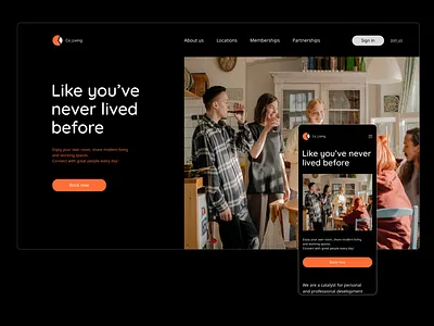 Co-living website concept co living coliving concept design hotel property travel ui ux webdesign