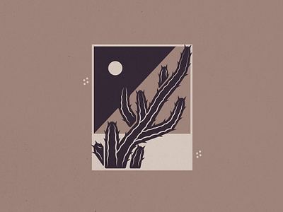 Scrubland Cactus - 282/365 abstract cacti cactus dark desert illustration illustrations landscape southwest vector wester