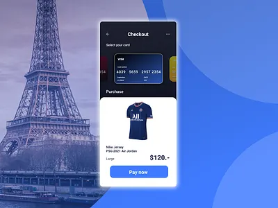 Daily UI #002 - Credit Card Purchase amex app credit credit card daily ui messi nike paris psg purchase ui visa