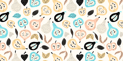 Fruits - vector seamless pattern design fabrics fruits seamless pattern vector