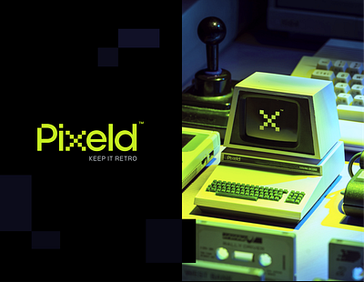 Pixeld Logo 👾🕹 arcade branding design fun game gameboy gaming green icon identity logo nintendo pixel retro vintage x logo