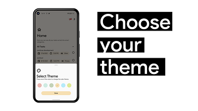 Clever Tasks: Choose your theme 🎨 app beta code color theme colors design flutter interface design material design material you mobile modern real app tasks theme theme selection ui