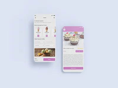 Ice Cream App UI app application branding chocolate clean ui design icecream illustration logo strawberry ui ux vanilla vector
