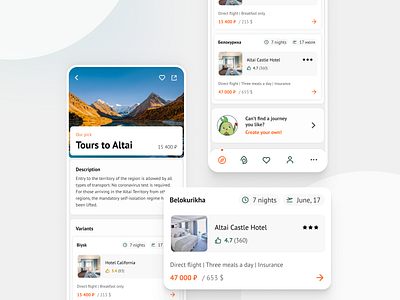 Avocado Travel — Offer card ✈ 2021 app booking branding design mobile tourism travel travelling trips ui