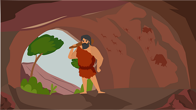 caveman art caveman illustraion illustration illustrator poster artwork vector