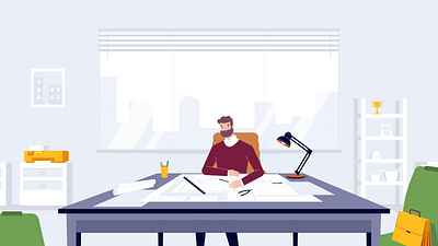 Architect worker architect architect worker art cartoon character design employee graphic design illustration office people worker