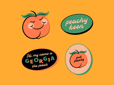 Georgia the peach stickers character cute design georgia graphic illustration peach simplistic stickers