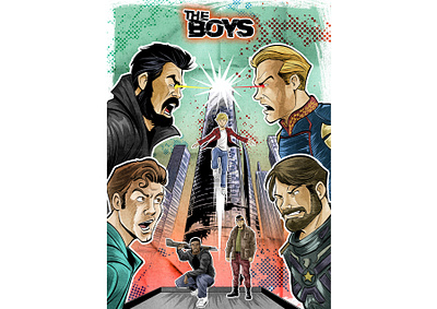 THE BOYS POSTER advertising characterdesign comics design digitalpainting graphic design illustration movies poster series theboys
