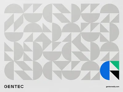 Gentec Realty branding dallas geometric identity illustration logo modern pattern realty texas typography