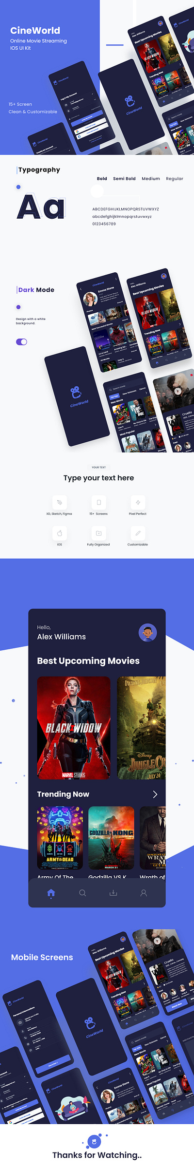 Online Movie Streaming App Concept cinema app