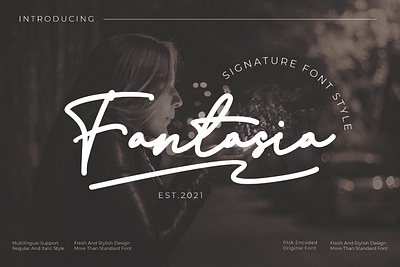 Fantasia - Signature style font branding design font illustration letter logo typography ui ux vector