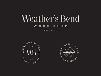 Weather's Bend Wood Shop Secondary Marks branding design illustration logo vector