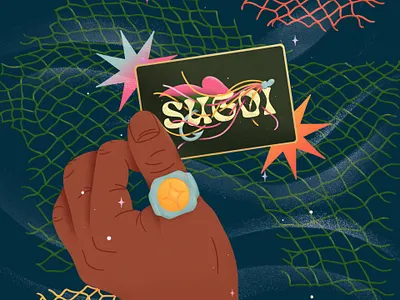 Sugoi Fisher collection brazil business card fashion hand illustration jewelry print ring