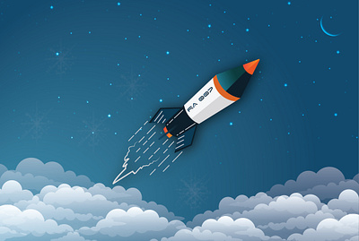 Rocket Illustration adobe illustrator design graphic design rocket rocket design rocket illustration rocket illustration design rocket vector vector