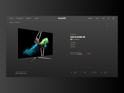 Arcelik - Detail Page apple appliances arcelik black clean design grid household principle red responsive tv ui ux web webdesign website