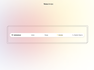 Menu design anime design gradient home app idea inpiration inspo menu ui ux