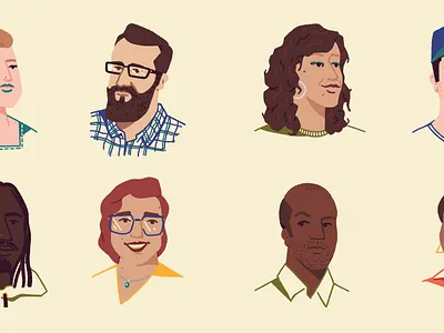 Random People III digital flat graphic illustration portrait