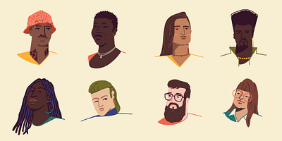 Random People II flat graphic illustration portrait